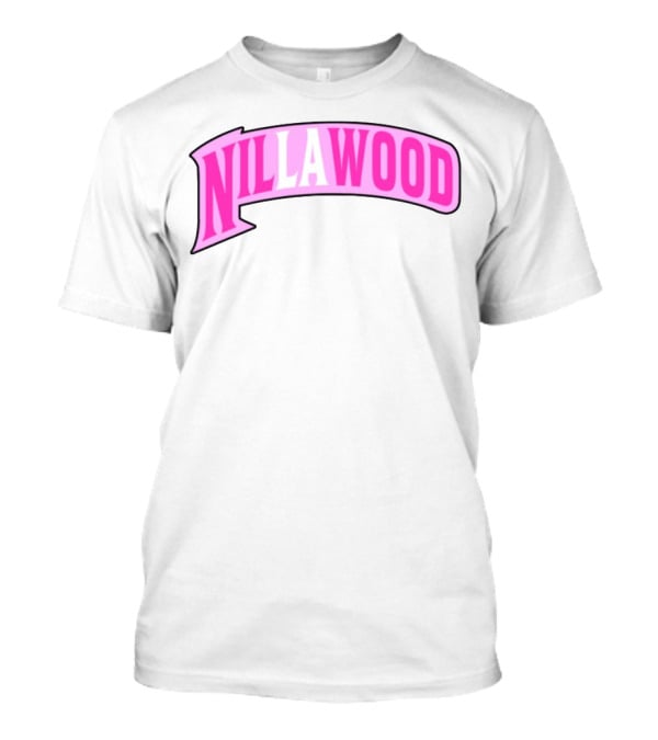 Nilla Allin Nillawood Pink Arch Text T-Shirt