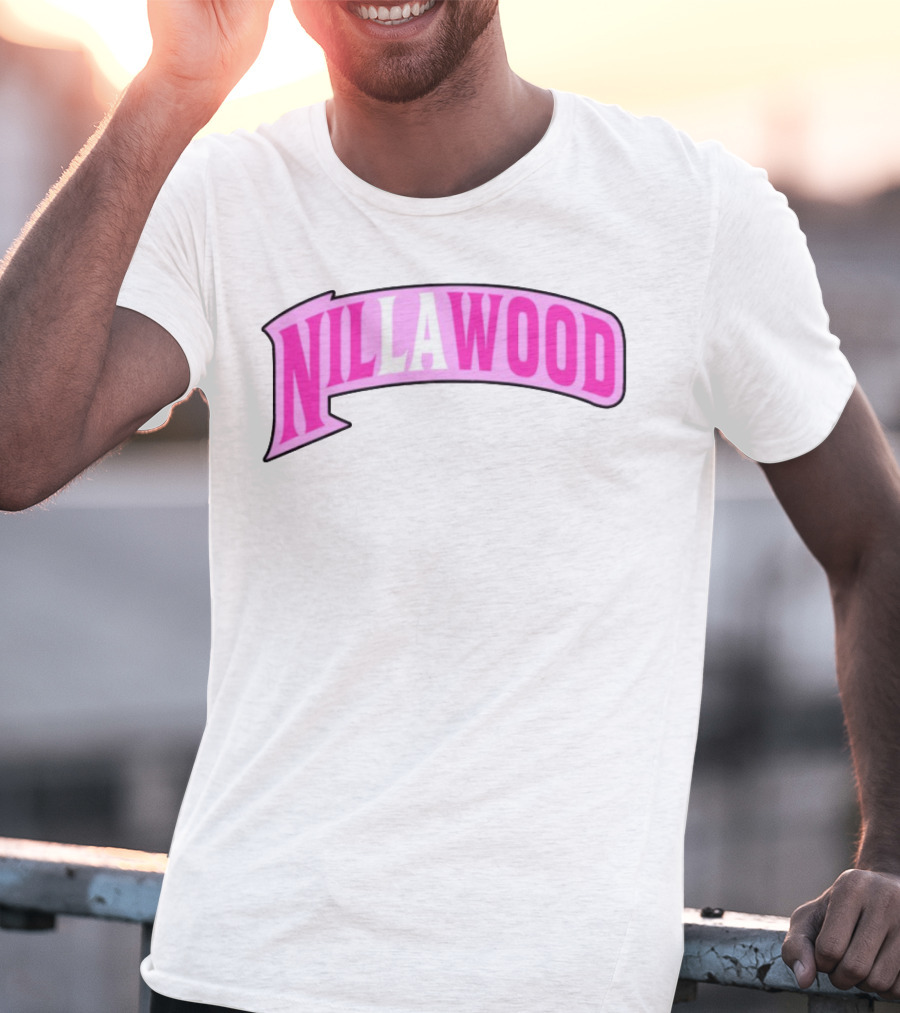 Nilla Allin Nillawood Pink Arch Text T-Shirt