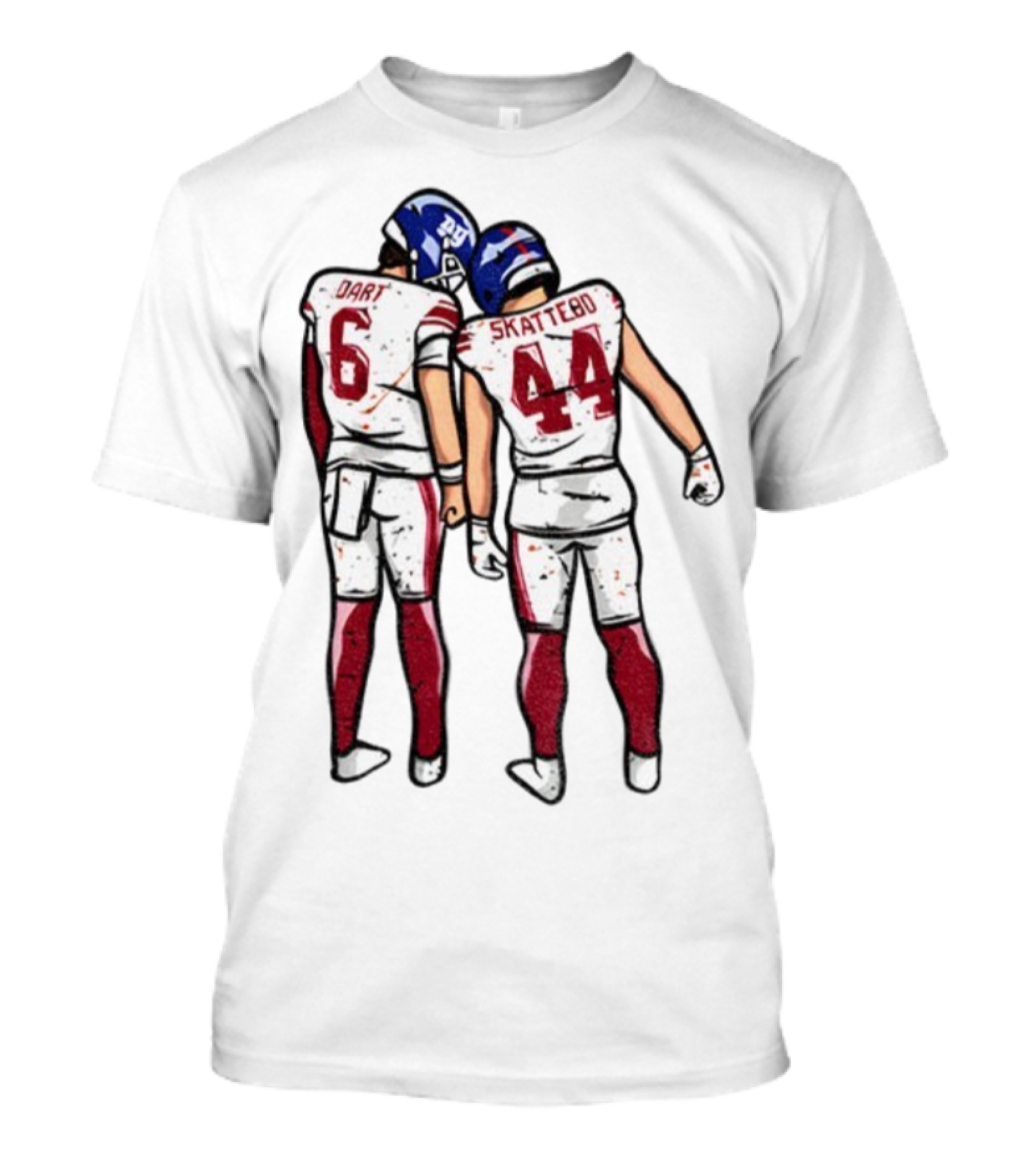 Jaxson Dart Cam Skattebo Number 6 44 New York Football Players Pose NFL Inspired T-Shirt