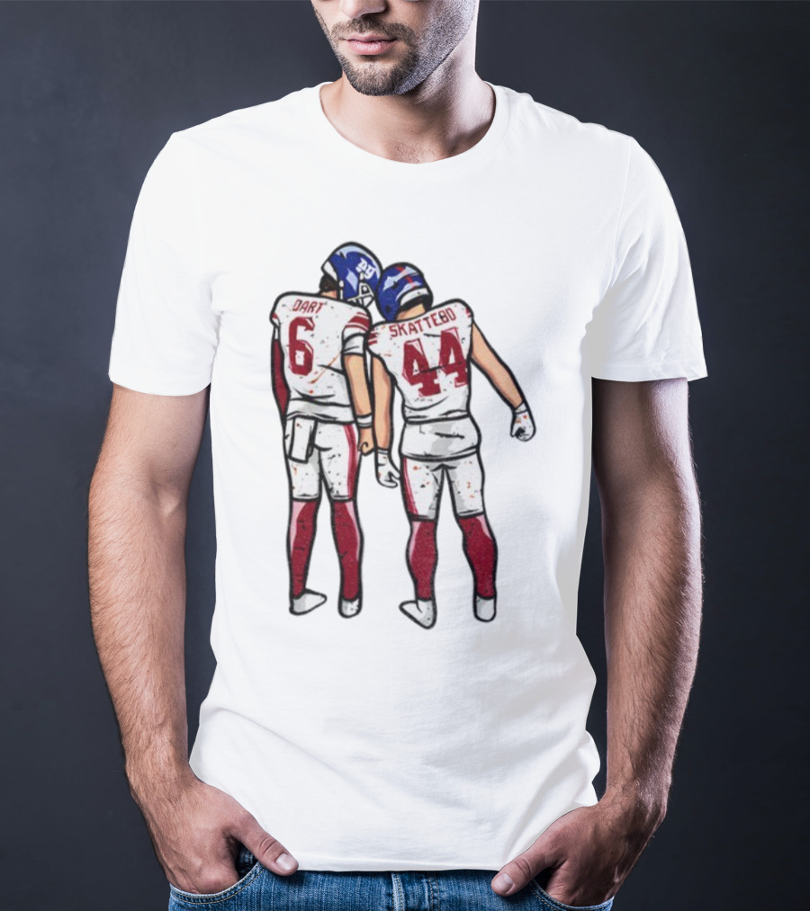 Jaxson Dart Cam Skattebo Number 6 44 New York Football Players Pose NFL Inspired T-Shirt