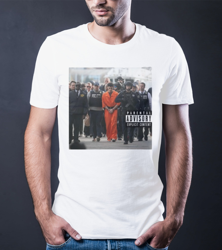 Luigi Mangione Helicopter Arrival With Police Explicit Content T-Shirt