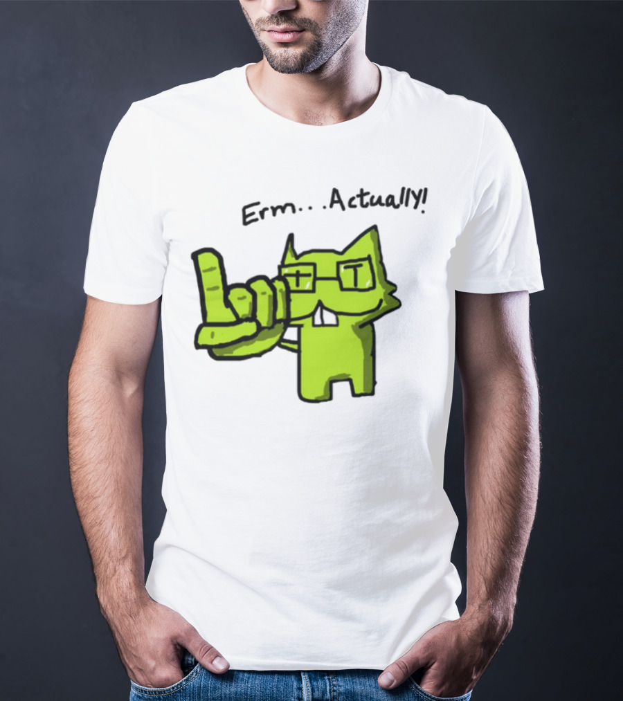 Errr... Actually Nerd Pixel Cat T-Shirt