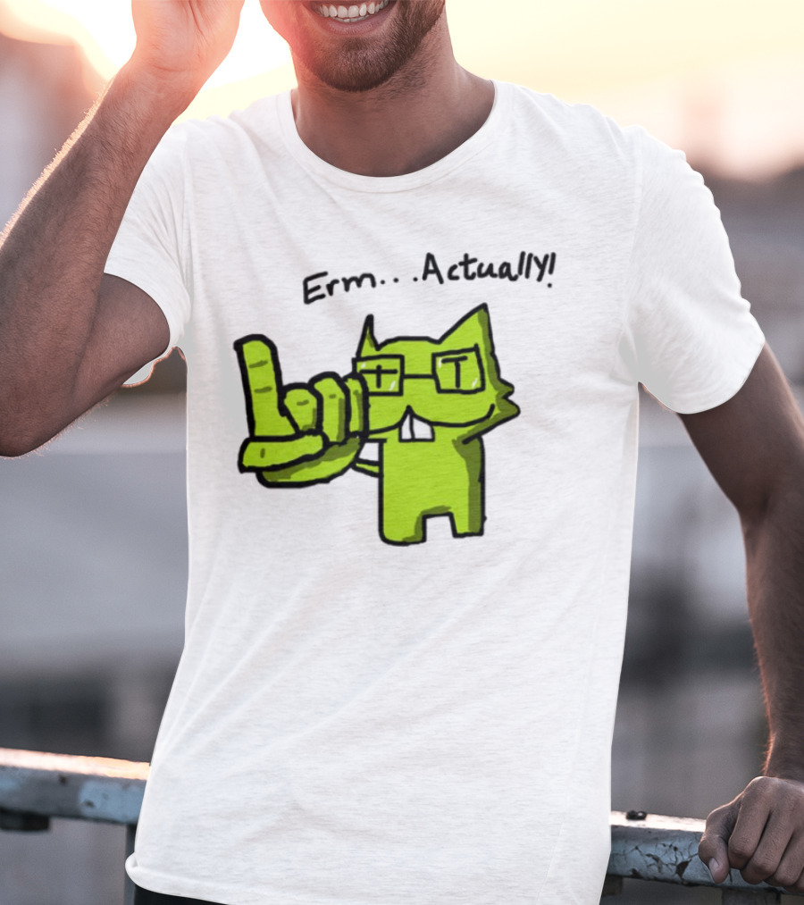 Errr... Actually Nerd Pixel Cat T-Shirt