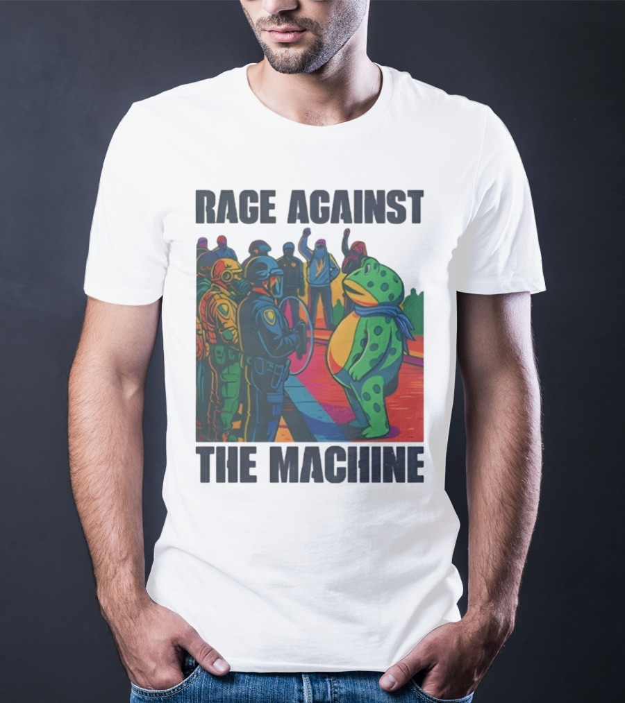 Rage Against The Machine Portland Frog Anti-ICE Protest Imagery T-Shirt