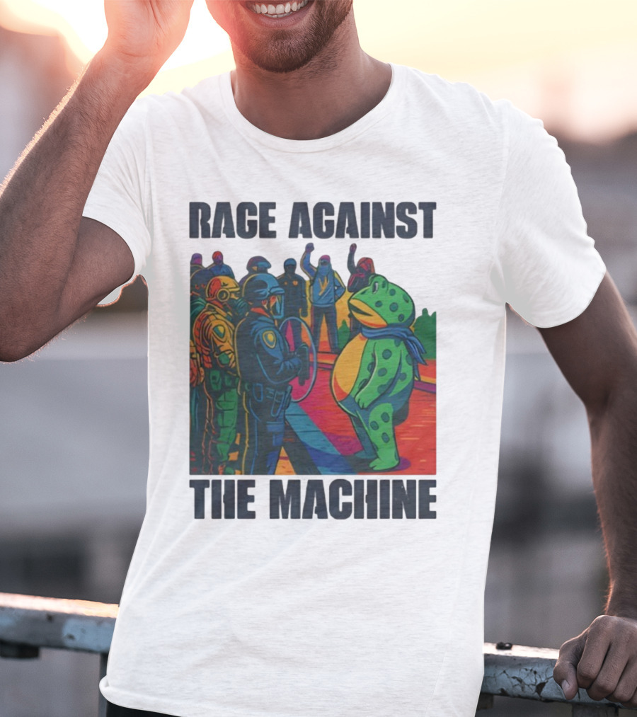 Rage Against The Machine Portland Frog Anti-ICE Protest Imagery T-Shirt