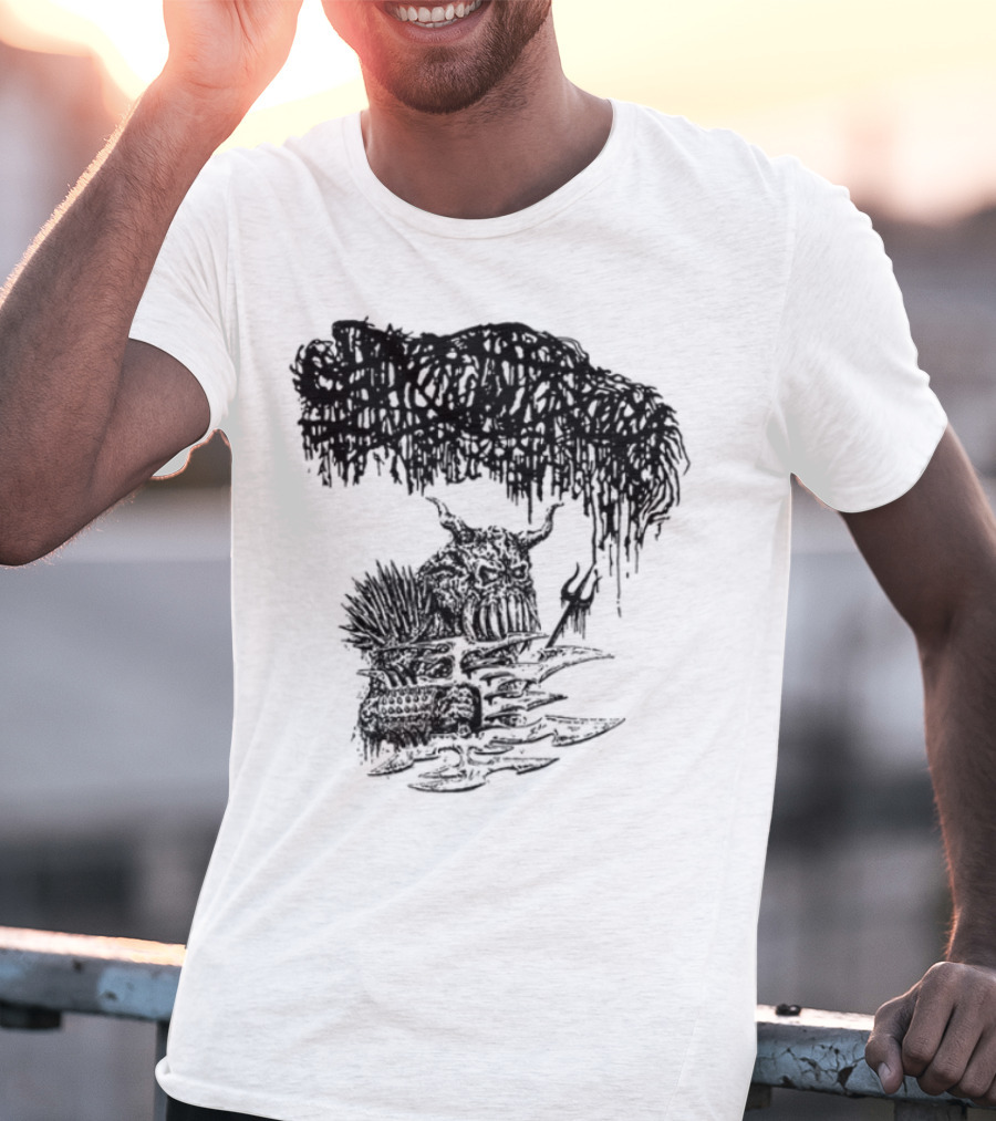 Sanguisugabogg Warlord Album Cover Art Demonic Skull Imagery T-Shirt