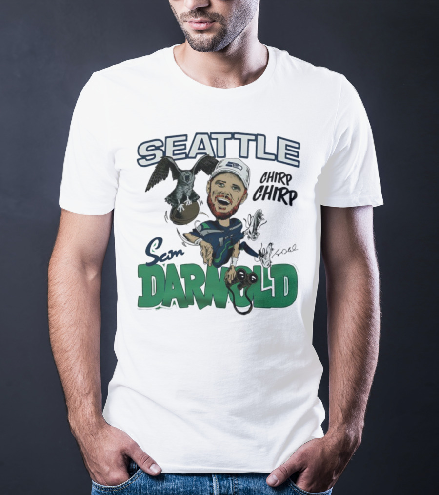 Seattle Seahawks Sam Darnold Chirp Chirp Signature T-Shirt
