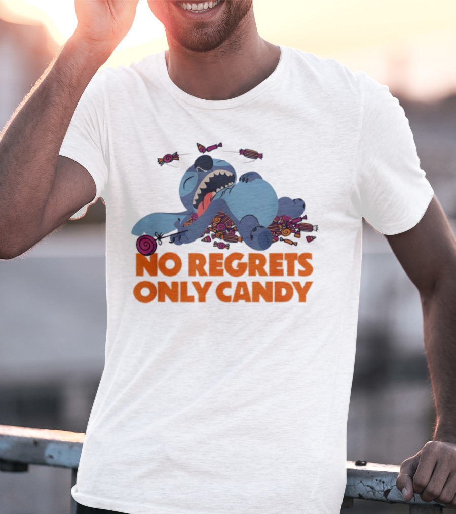 Stitch No Regrets Only Candy Halloween Disney T-Shirt