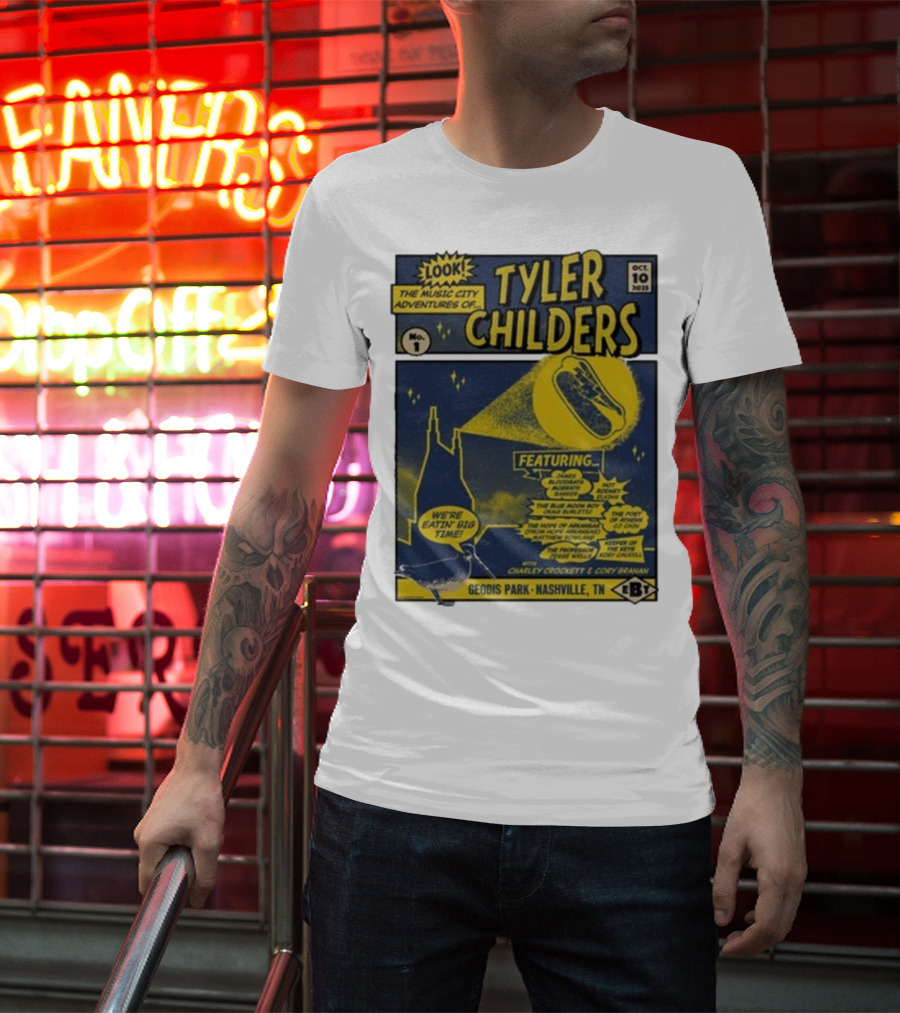 The Music City Adventures Of Tyler Childers Geodis Park Nashville TN October 10 2025 Featuring Charley Crockett Cory Branan T-Shirt