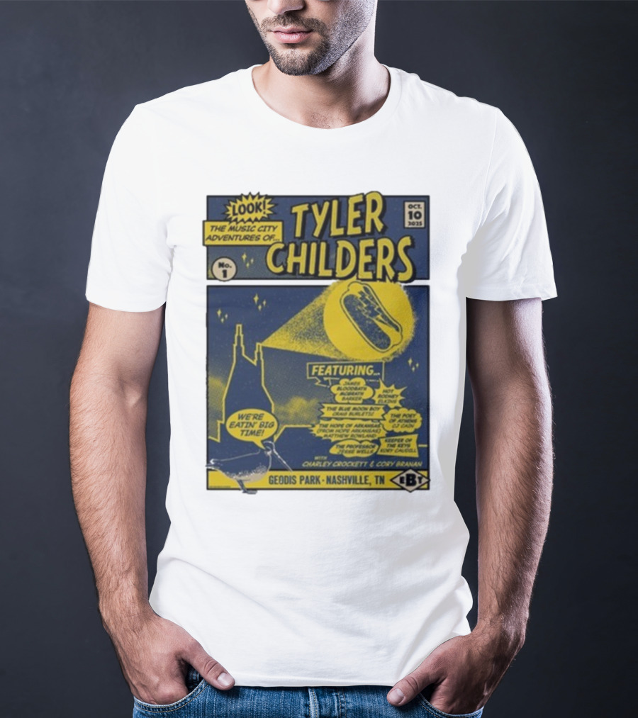 The Music City Adventures Of Tyler Childers Geodis Park Nashville TN October 10 2025 Featuring Charley Crockett Cory Branan T-Shirt