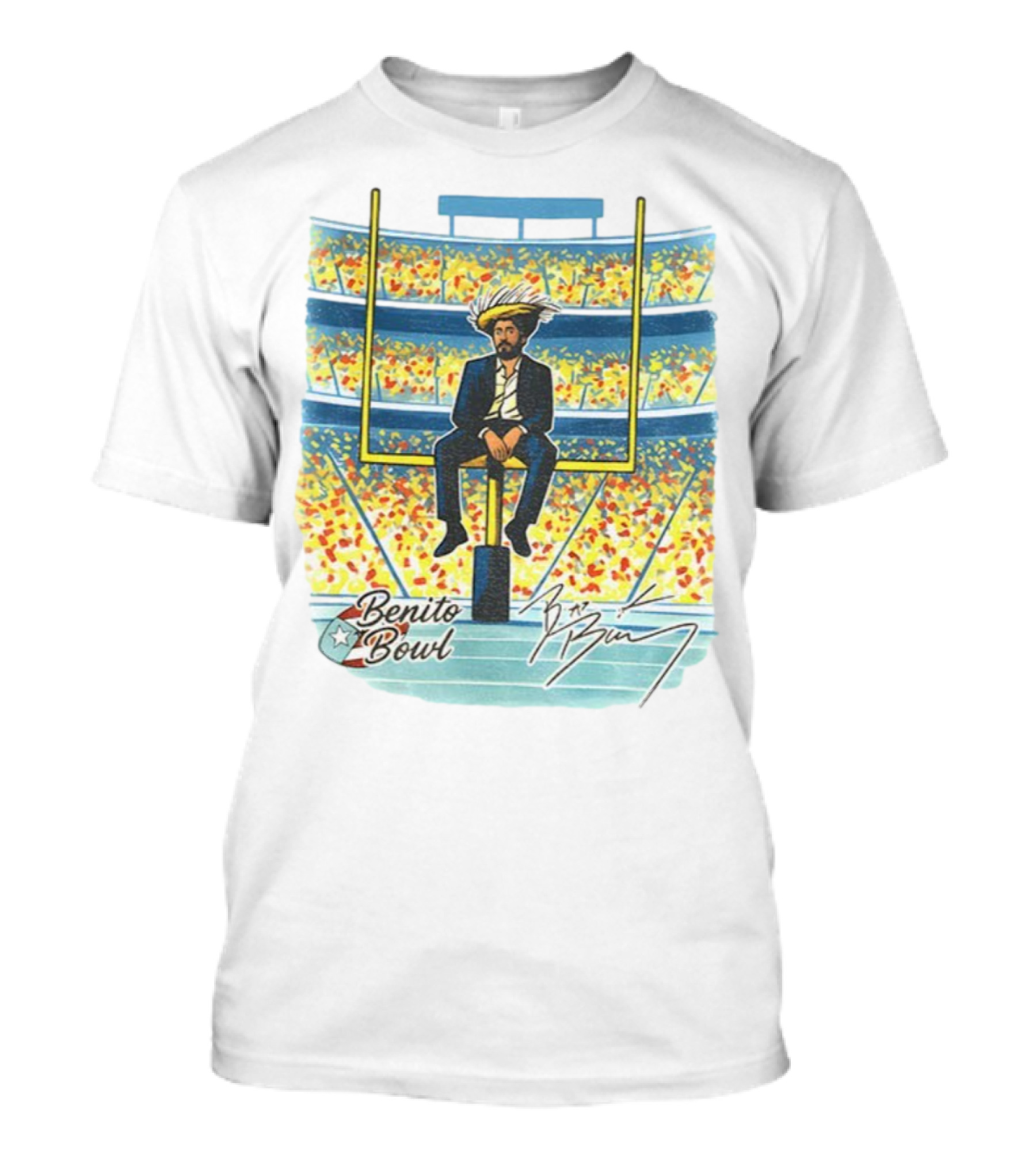 Bad Bunny Benito Bowl 2026 Super Bowl Signature Benito Bowl Stadium Scene T-Shirt