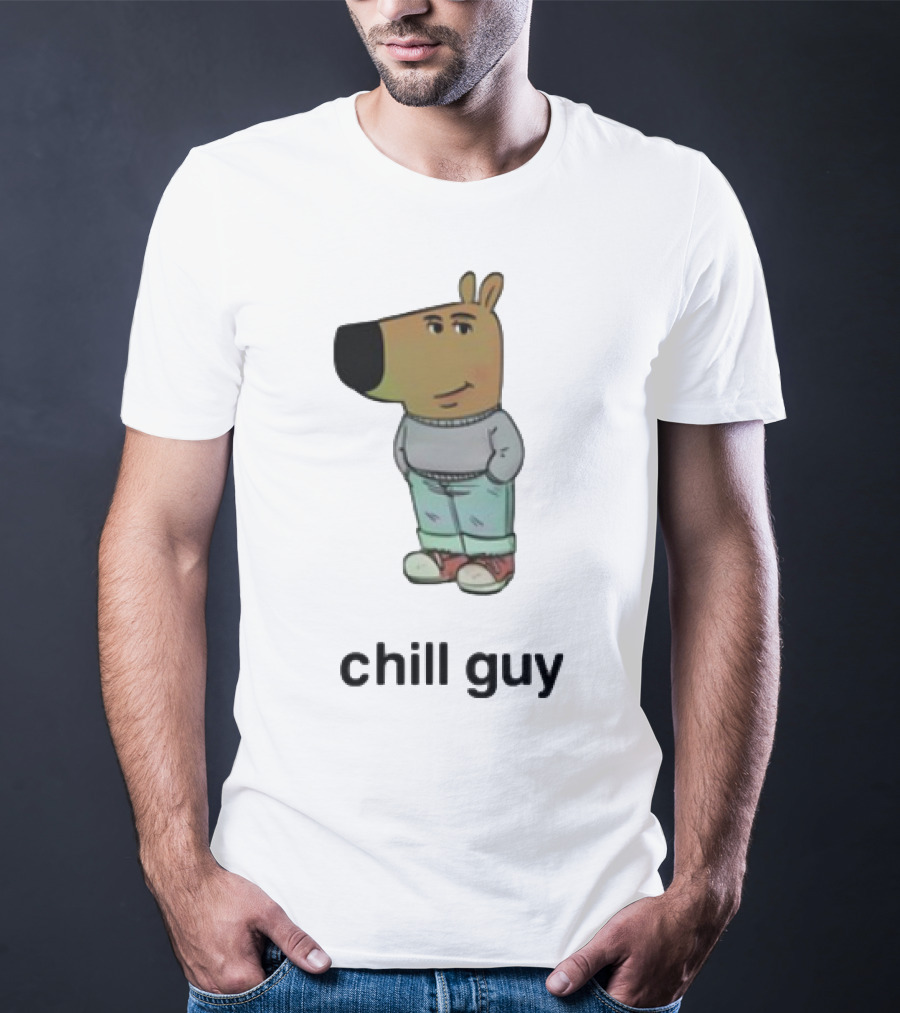Chill Guy Cartoon Character Casual Style T-Shirt