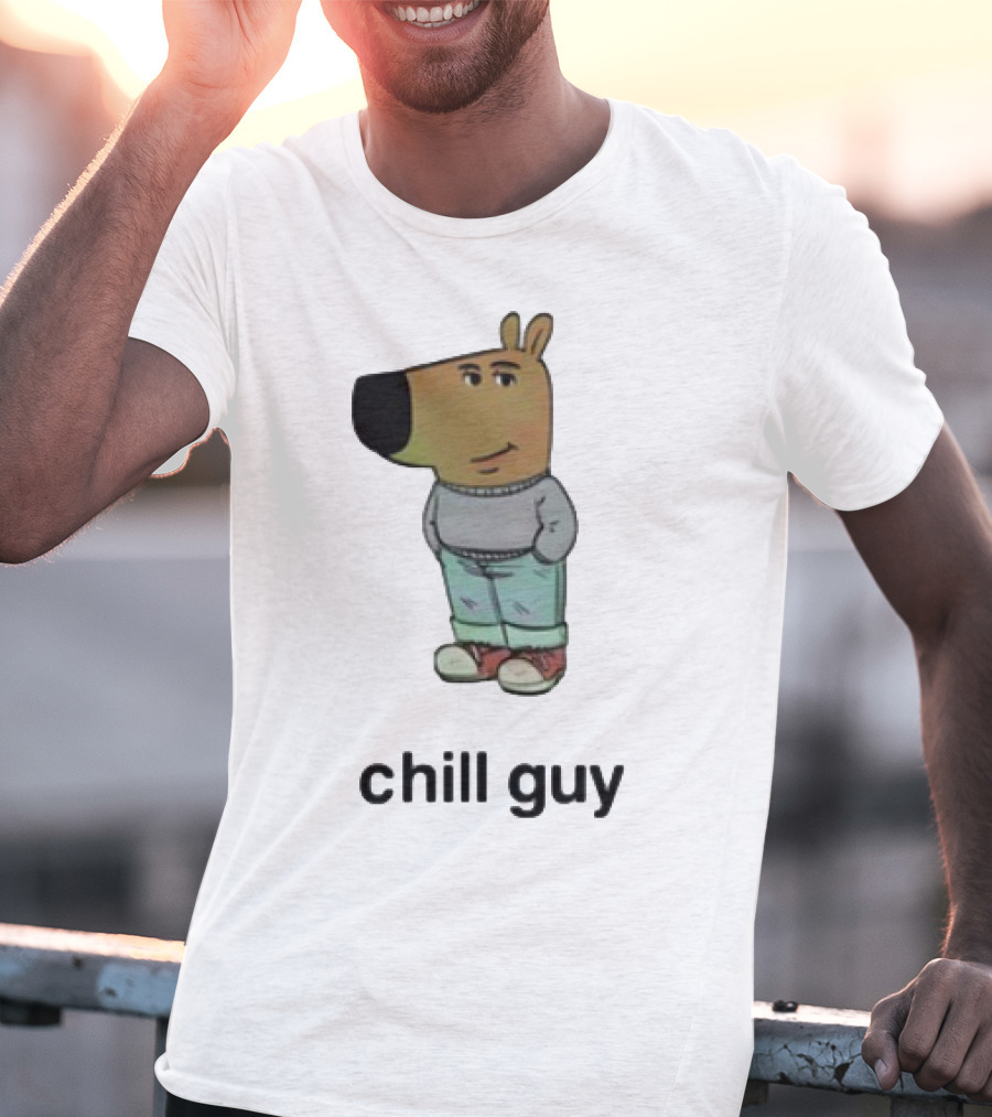 Chill Guy Cartoon Character Casual Style T-Shirt