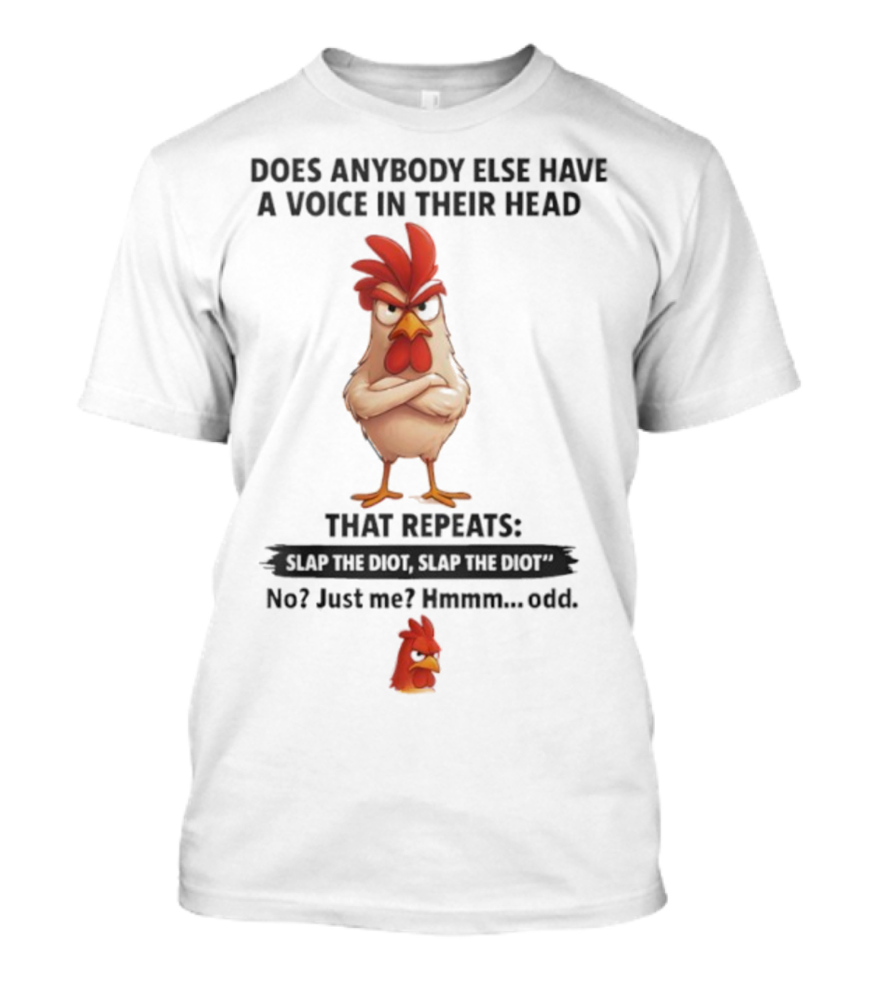 Does Anybody Else Have A Voice In Their Head That Repeats Slap Idiot No Just Me Hmmm Odd T-Shirt