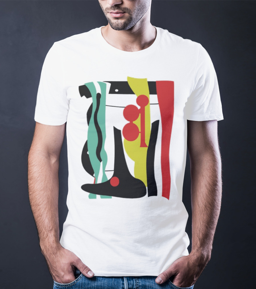 Ace Retro Primary Abstract Geometric Shapes T-Shirt
