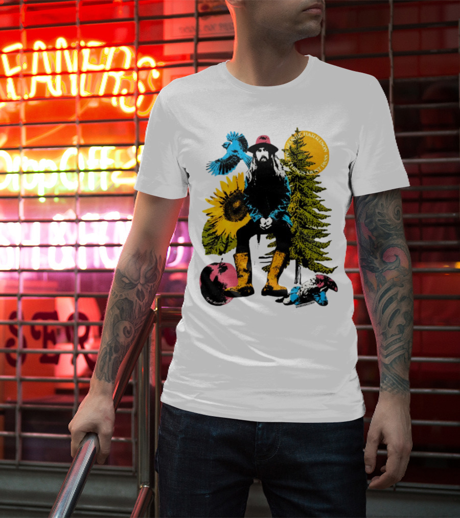 All Things Must Pass George Harrison Sunflower Tree Bird Apple T-Shirt