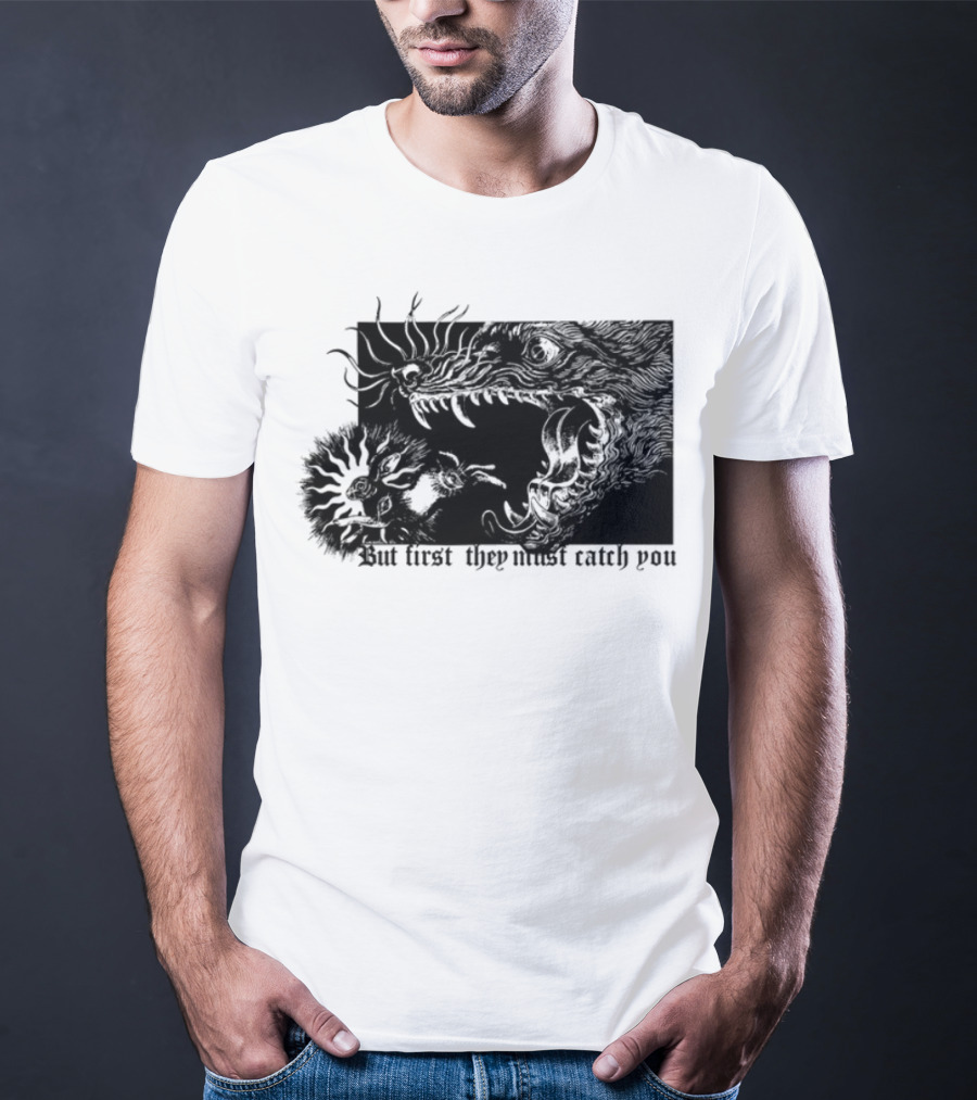 But First They Must Catch You Rabbit And Wolf Artful Chase T-Shirt