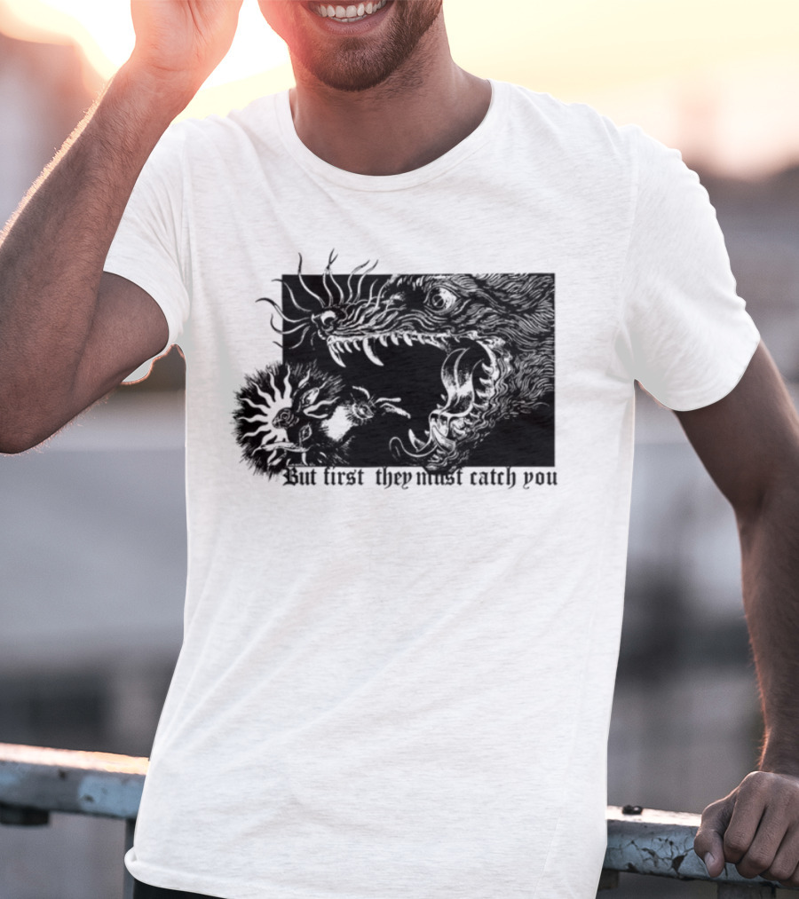 But First They Must Catch You Rabbit And Wolf Artful Chase T-Shirt