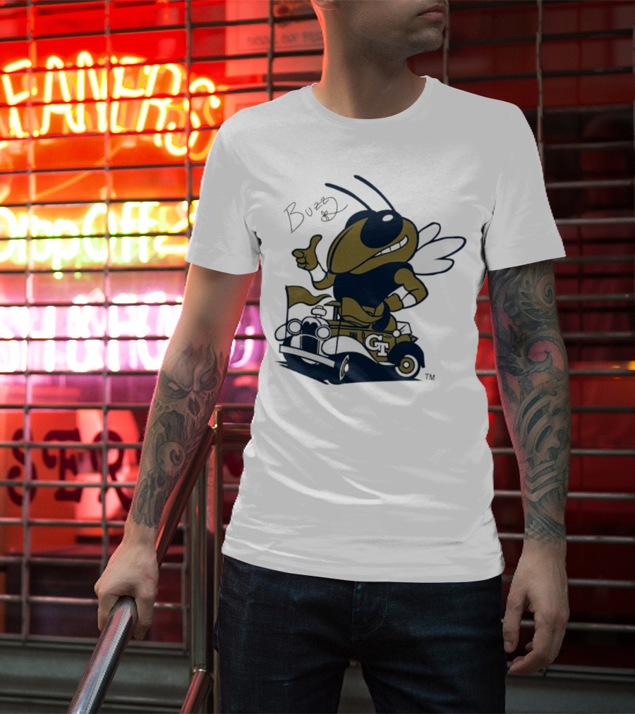 Buzz Georgia Tech Yellow Jacket GT Vintage Car Icon T-Shirt