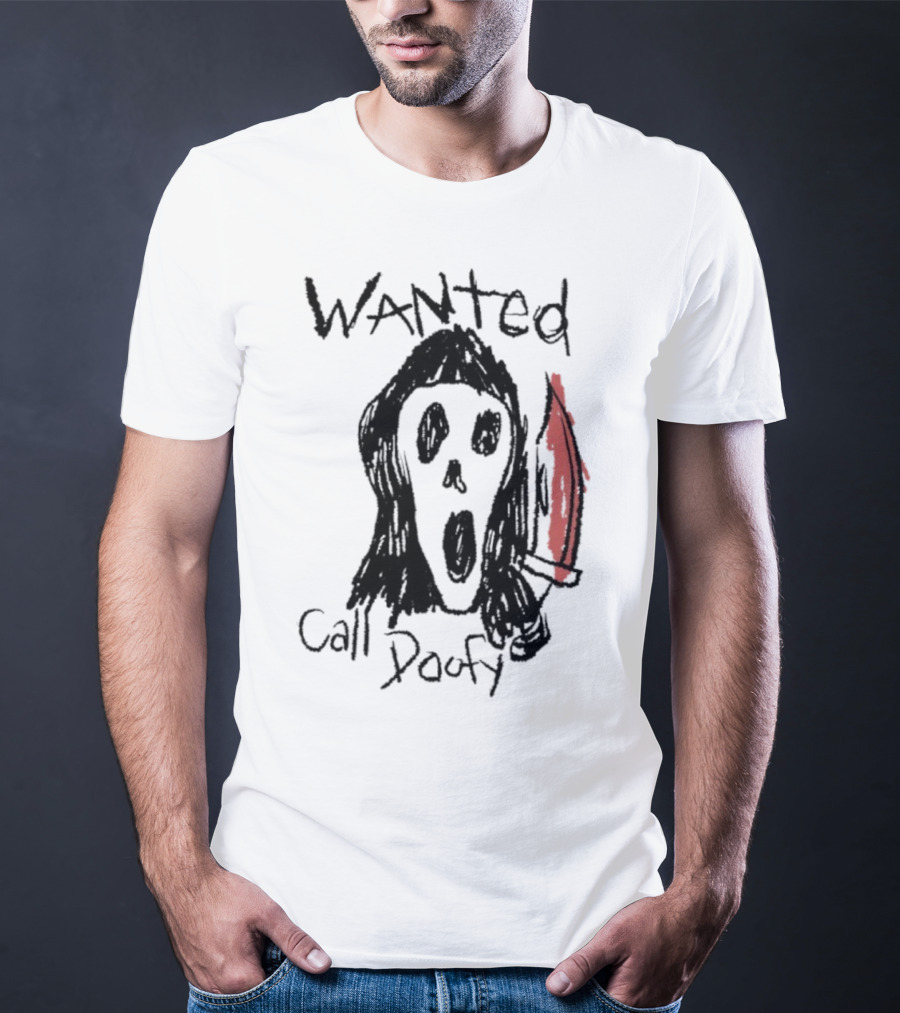Wanted Call Doofy Scary Mask Knife T-Shirt