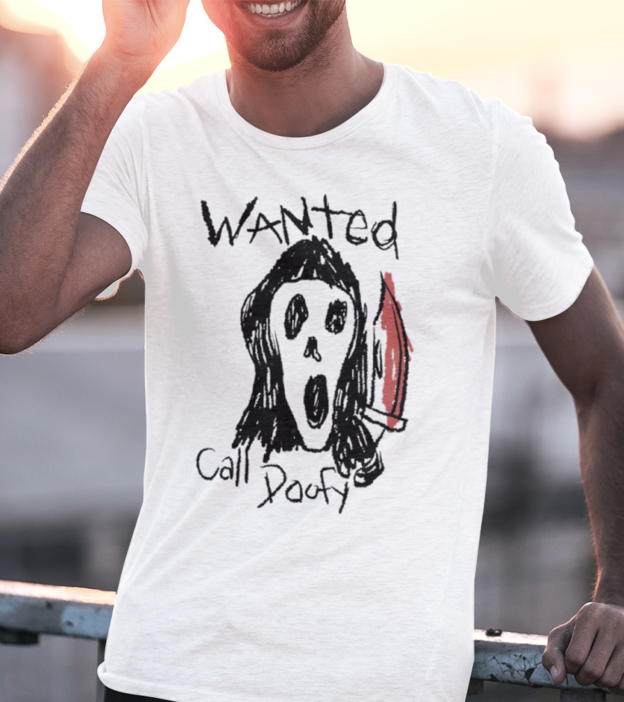 Wanted Call Doofy Scary Mask Knife T-Shirt