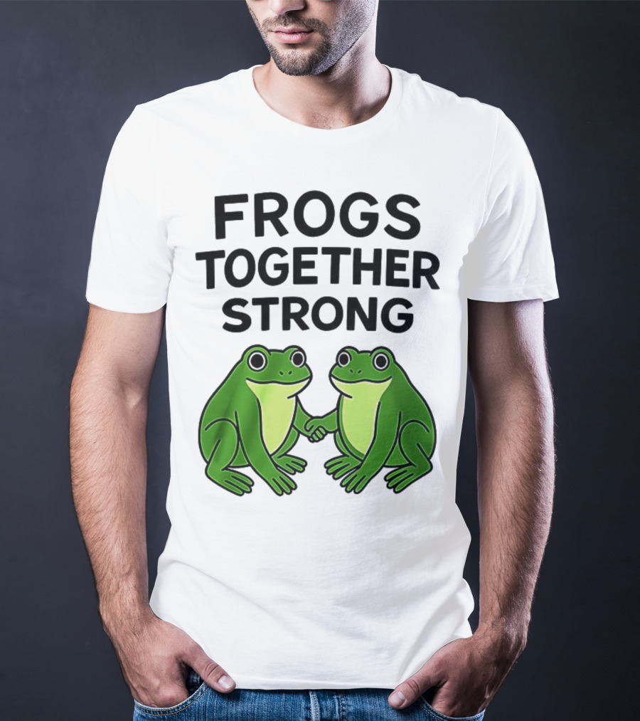 Frogs Together Strong Funny Holding Hands Unity T-Shirt