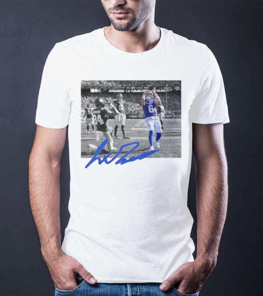 Jaxson Dart Touchdown Celebration New York Football Fan 84 Signature T-Shirt