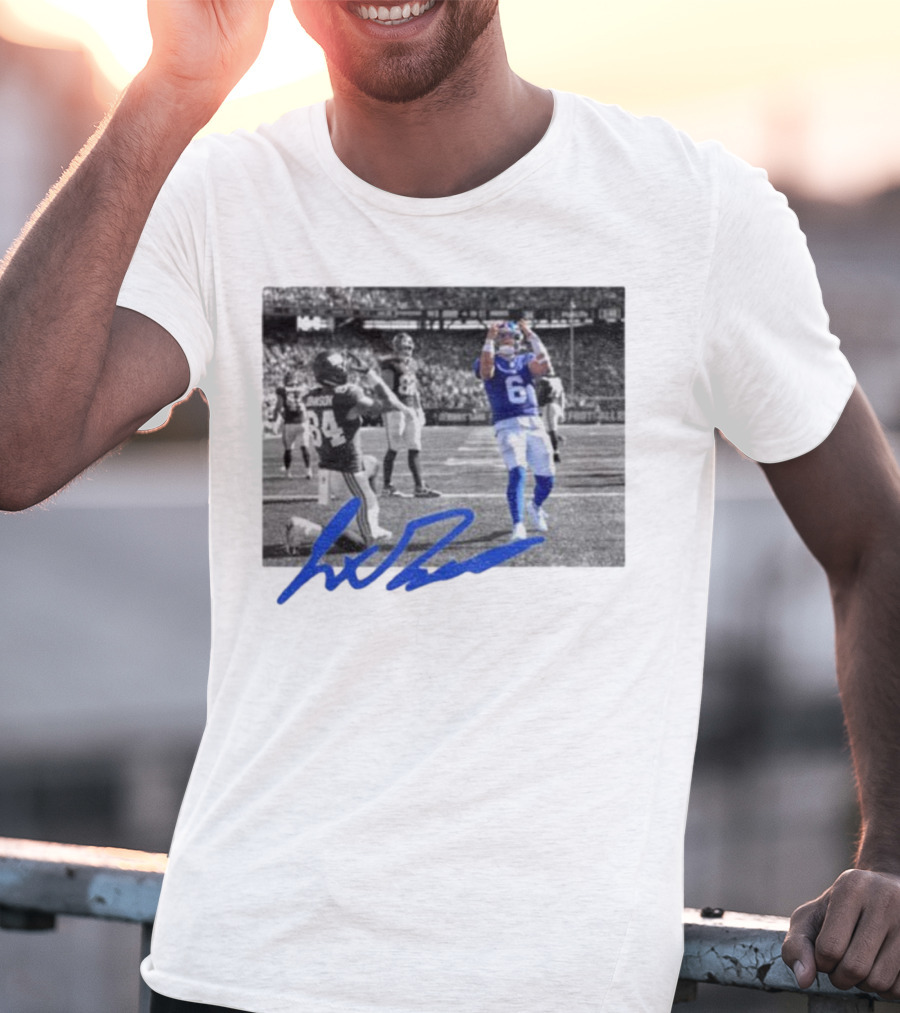 Jaxson Dart Touchdown Celebration New York Football Fan 84 Signature T-Shirt