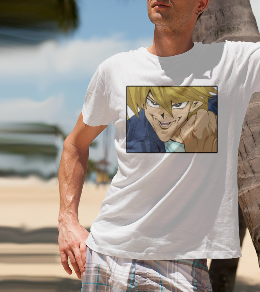 Joey Wheeler Anime Character Fist Pump Enthusiastic Expression T-Shirt