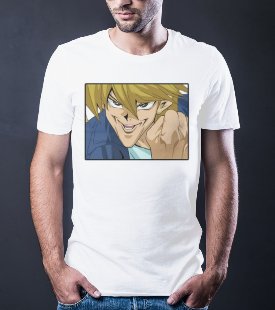 Joey Wheeler Anime Character Fist Pump Enthusiastic Expression T-Shirt