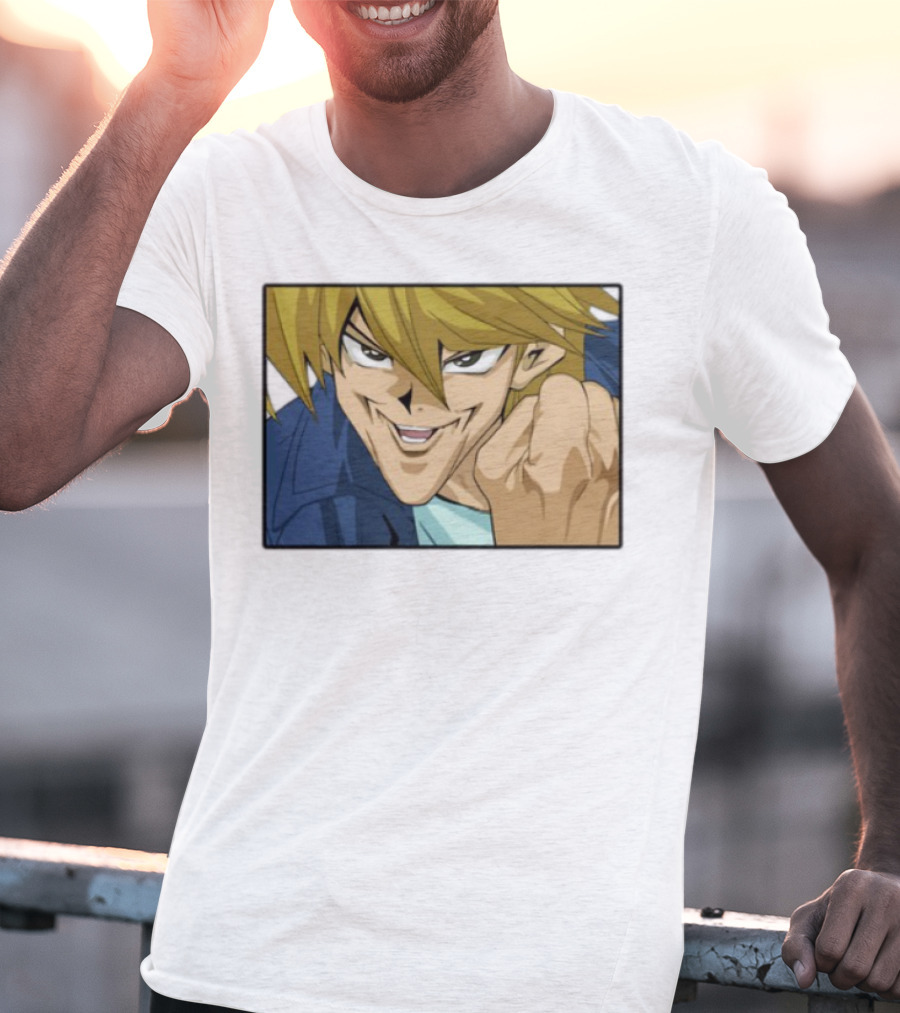 Joey Wheeler Anime Character Fist Pump Enthusiastic Expression T-Shirt