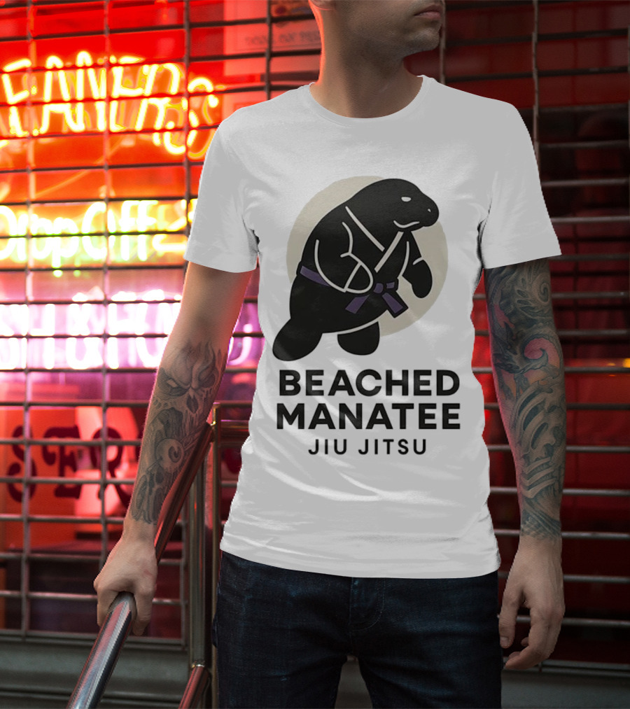 Beached Manatee Jiu Jitsu Black Belt Martial Arts Humor T-Shirt