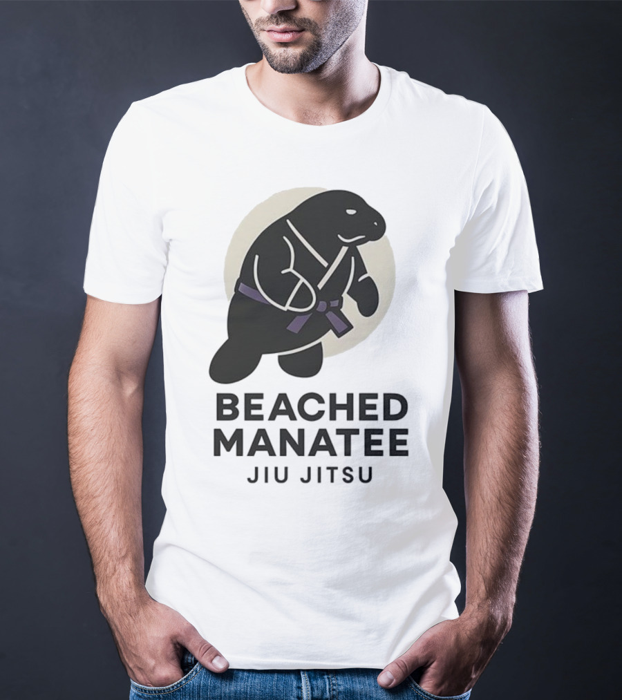 Beached Manatee Jiu Jitsu Black Belt Martial Arts Humor T-Shirt