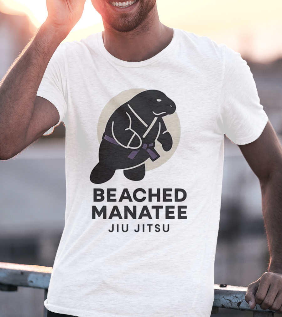Beached Manatee Jiu Jitsu Black Belt Martial Arts Humor T-Shirt