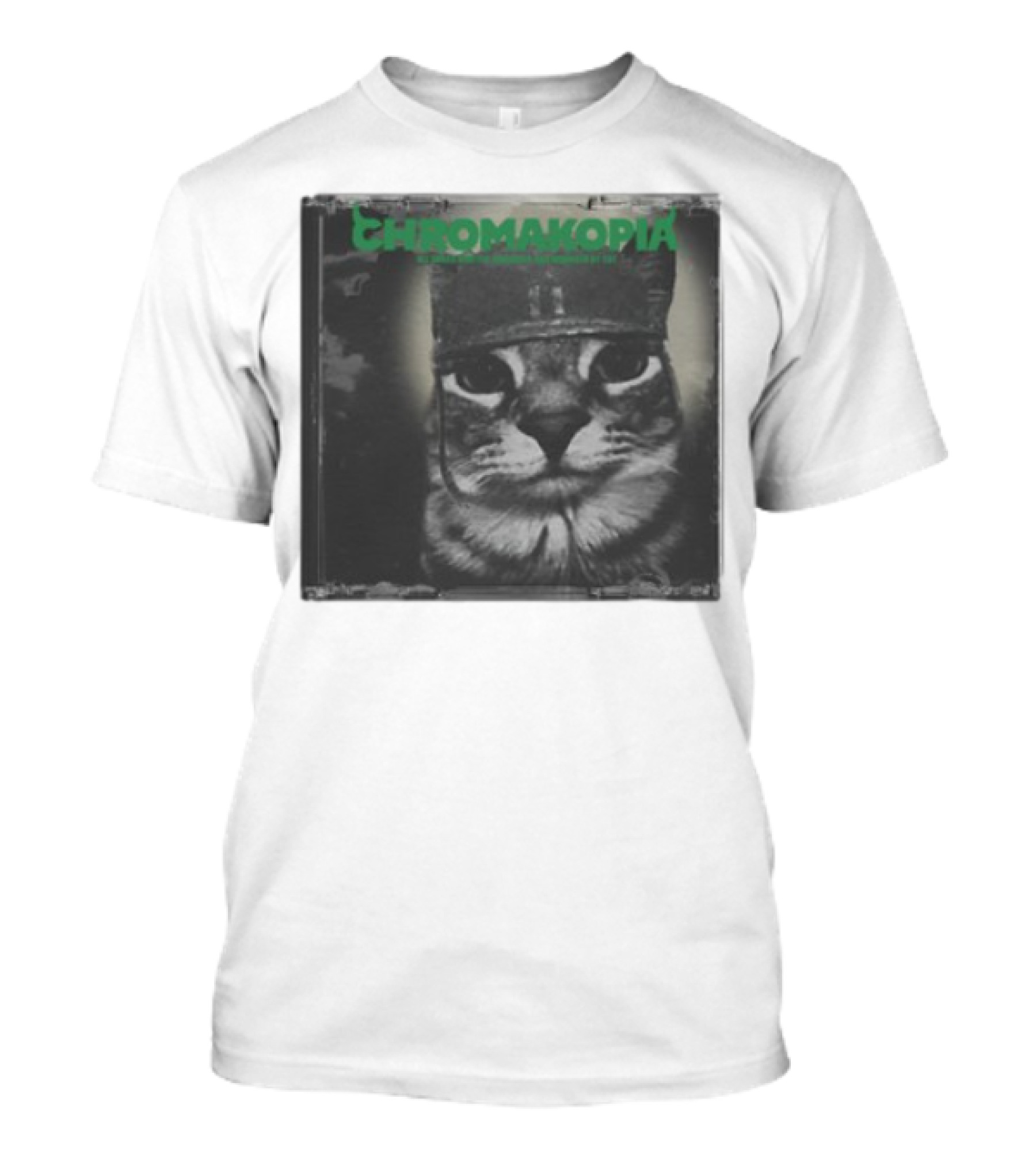 Chromakopia Cat In Military Cap Monochrome T-Shirt