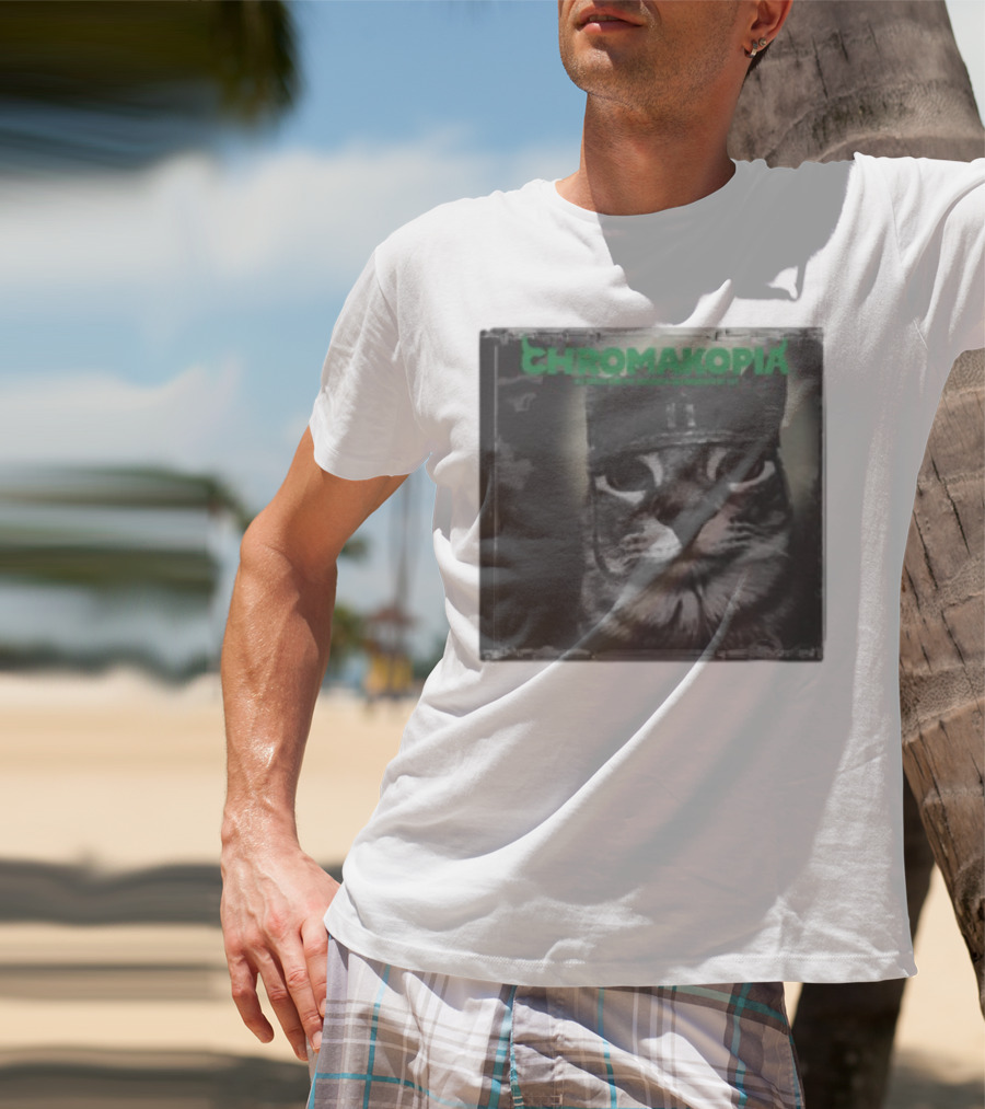 Chromakopia Cat In Military Cap Monochrome T-Shirt