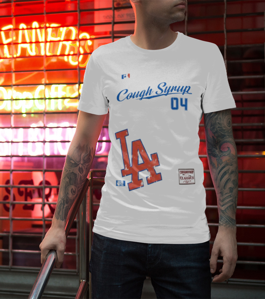 Cough Syrup 04 Los Angeles Dodgers LA Logo Baseball T-Shirt