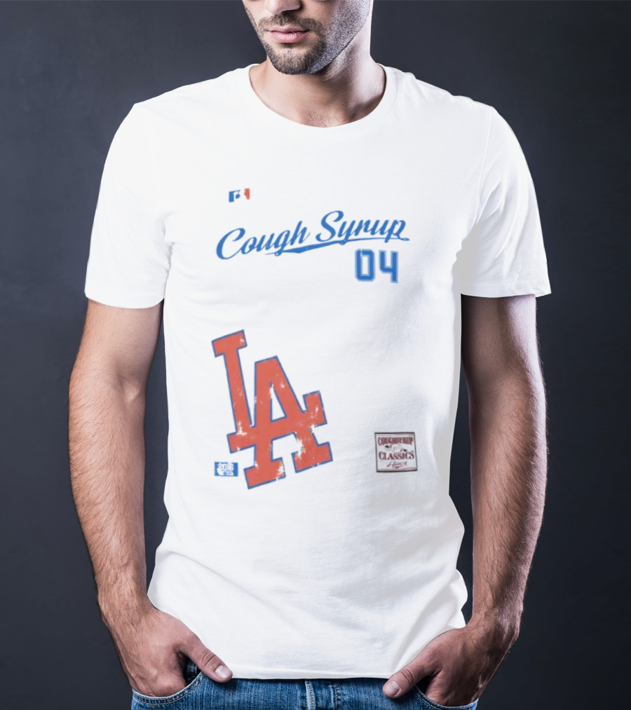 Cough Syrup 04 Los Angeles Dodgers LA Logo Baseball T-Shirt