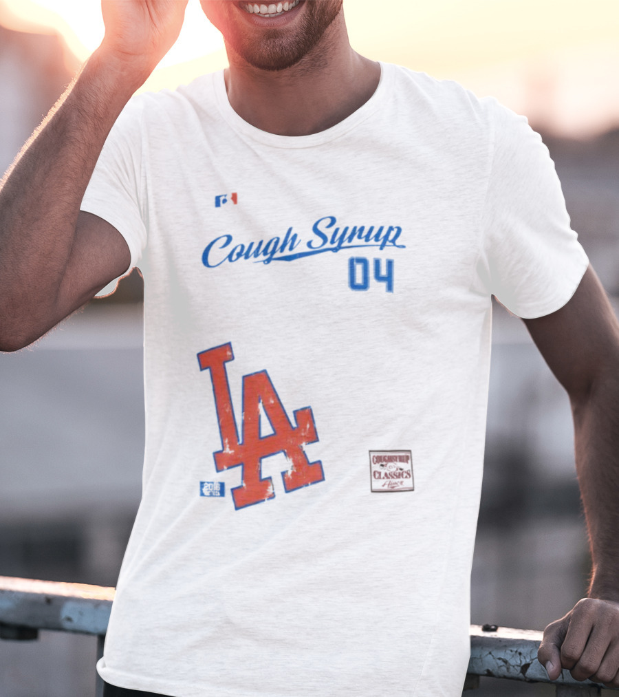 Cough Syrup 04 Los Angeles Dodgers LA Logo Baseball T-Shirt