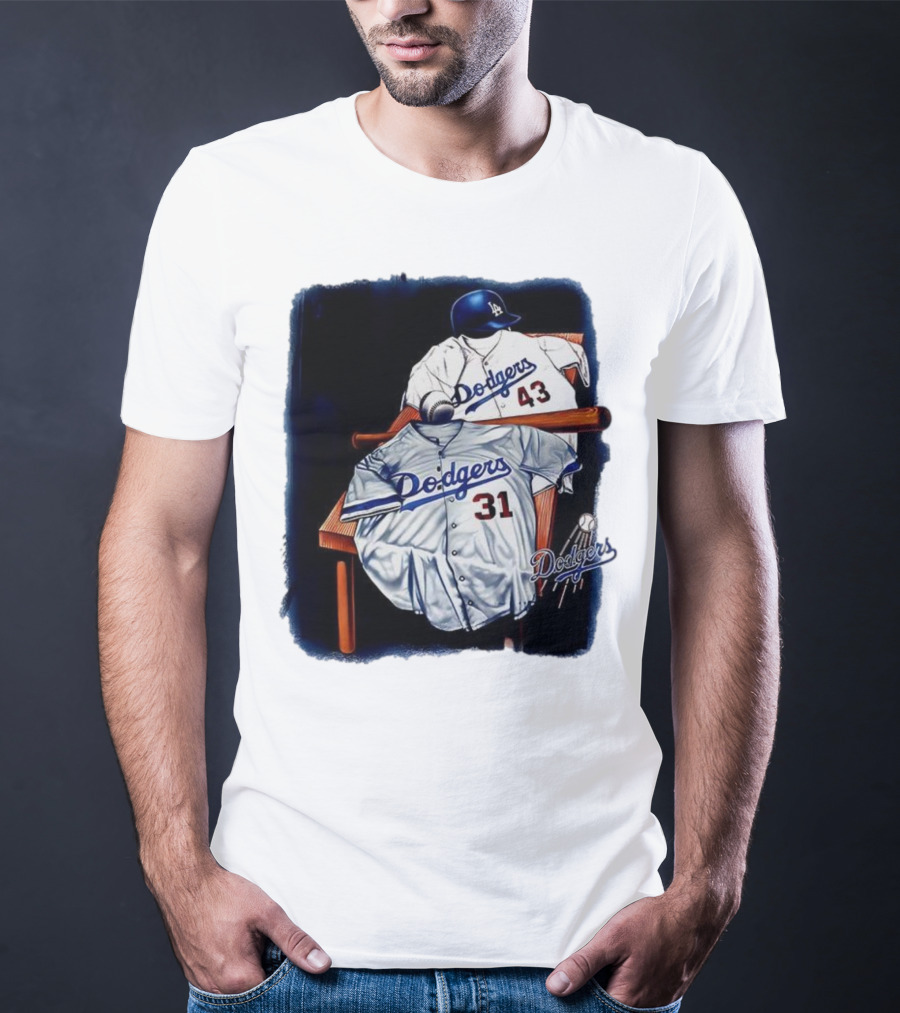 Los Angeles Dodgers 31 And 43 Baseball Jersey Vintage Collection T-Shirt