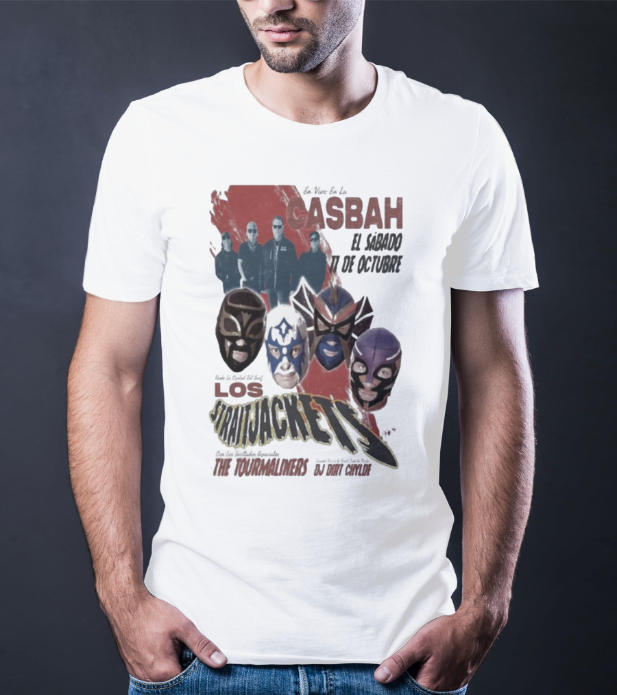 Los Straitjackets Y The Tourmaliners En Vivo El Sábado 11 De Octubre En Casbah San Diego T-Shirt