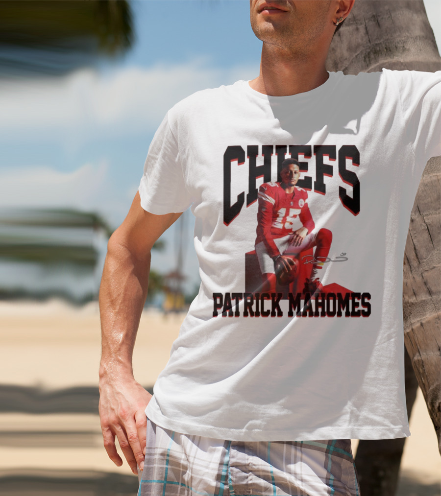 Patrick Mahomes Chiefs Signature Football Number 15 Kansas City T-Shirt