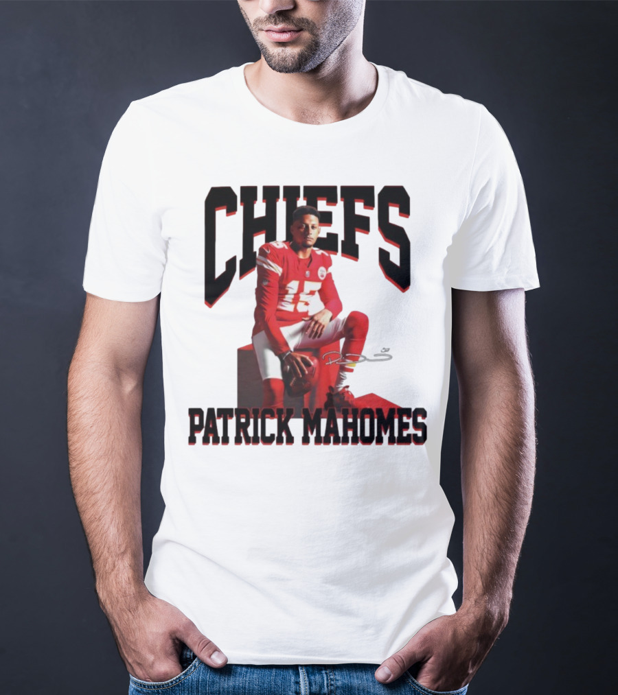 Patrick Mahomes Chiefs Signature Football Number 15 Kansas City T-Shirt