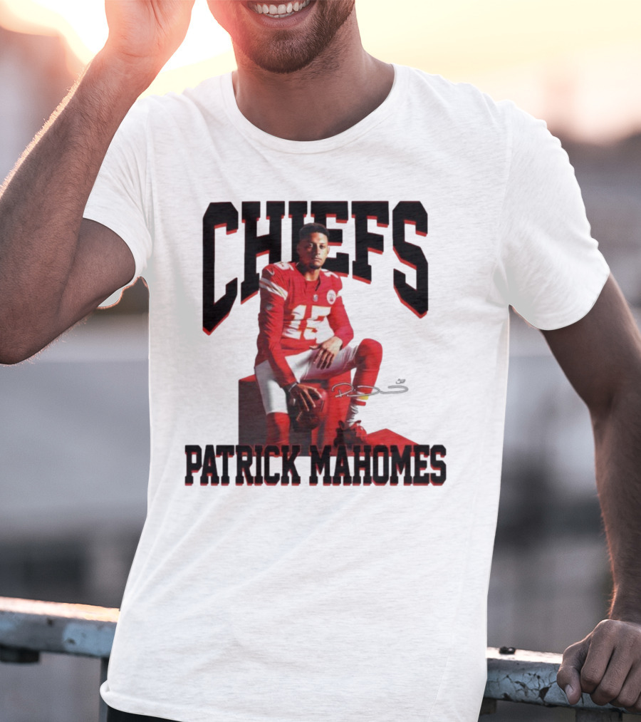 Patrick Mahomes Chiefs Signature Football Number 15 Kansas City T-Shirt