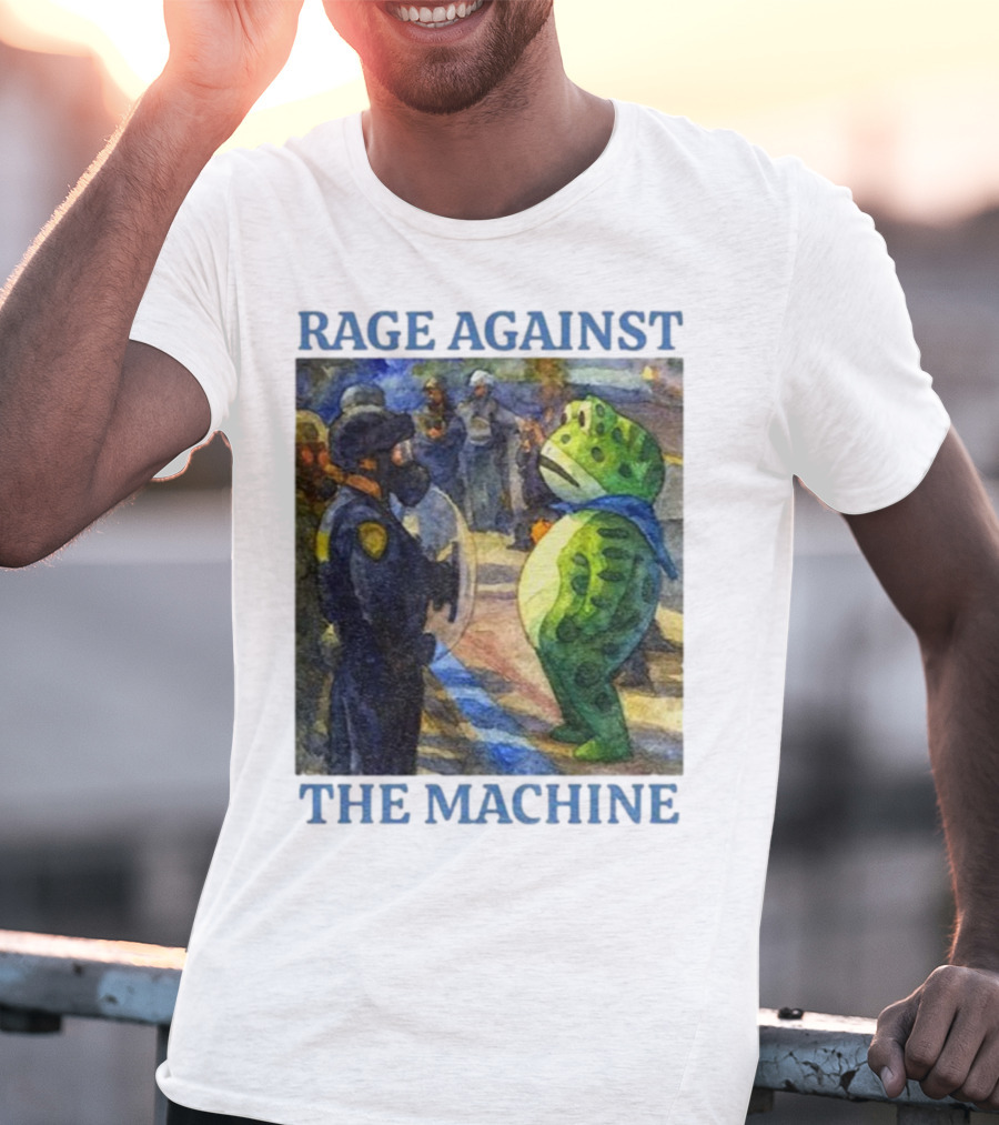 Rage Against The Machine Portland Frog Protest Scene T-Shirt