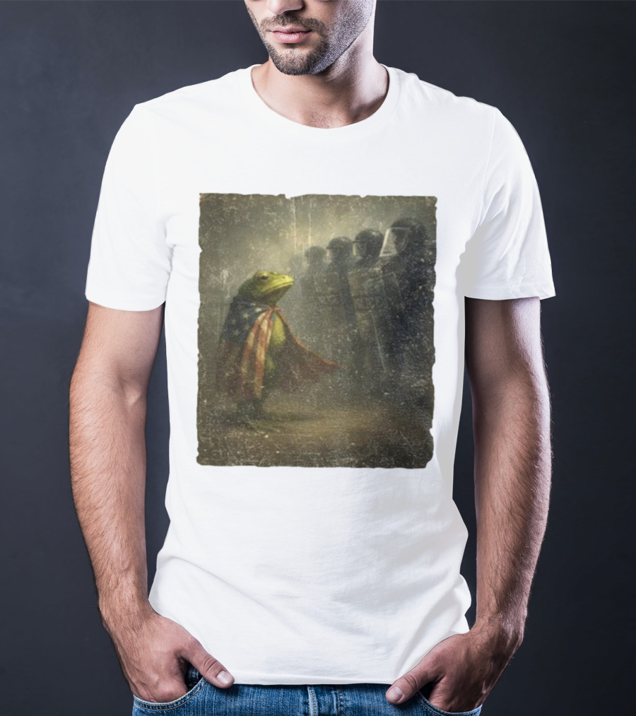 Portland Frog American Flag Protest Against Riot Police Equality T-Shirt