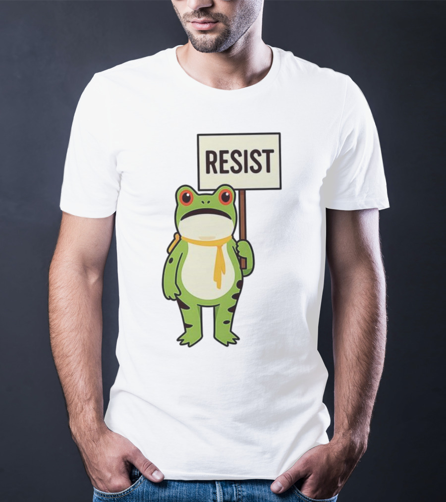 Resist Portland Frog Protest Anti ICE Sign T-Shirt