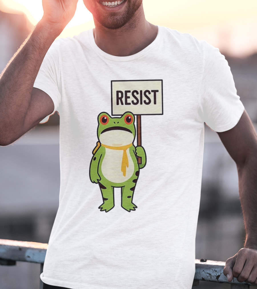 Resist Portland Frog Protest Anti ICE Sign T-Shirt