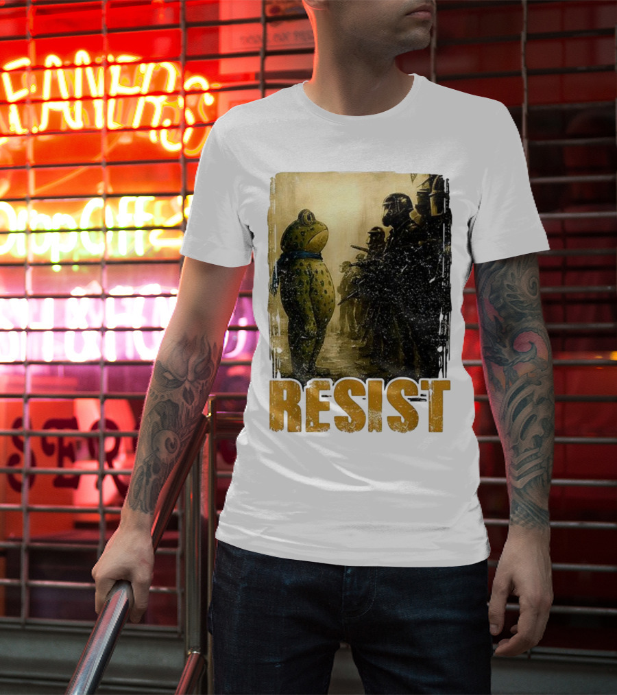 Resist Portland Protest Frog Standoff With Riot Police T-Shirt