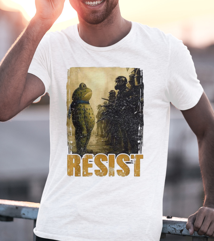 Resist Portland Protest Frog Standoff With Riot Police T-Shirt
